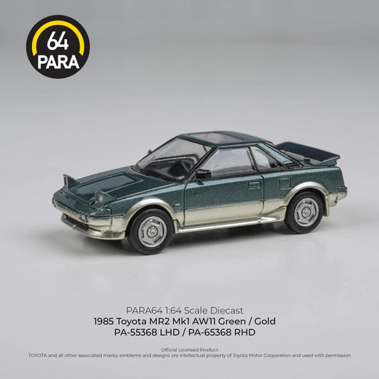 Para 64 : 1985 Toyota MR2 Mk1 AW11 Green / Gold
