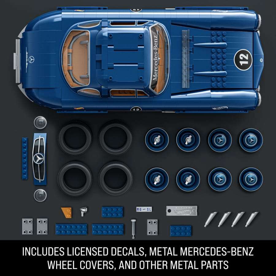 Mattel Brick Shop Hot Wheels Mercedes-Benz 300 Sl Building Toy Kit (1600 Pieces)