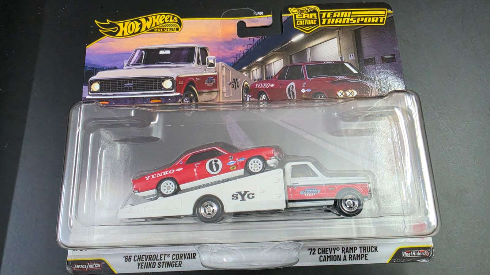 Hot Wheels Team Transport 2026 :66 Chevrolet Corvair Yenko Stinger & 72 Chevy Ramp Truck Camion A Rampe