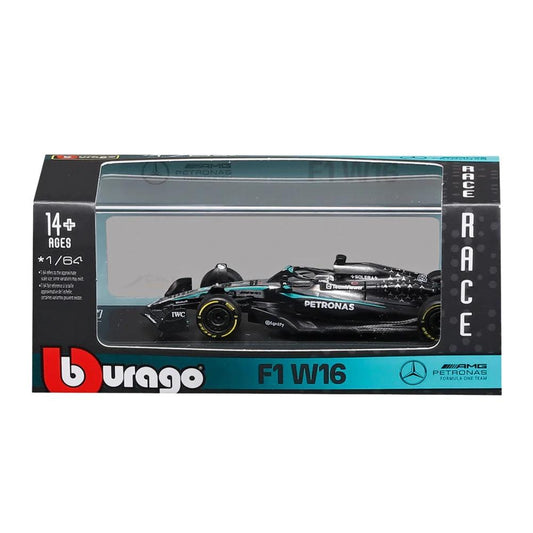 Bburago 1:64 Scale Model  :  Mercedes-AMG F1 W16 E Performance George Russell Model (#63)