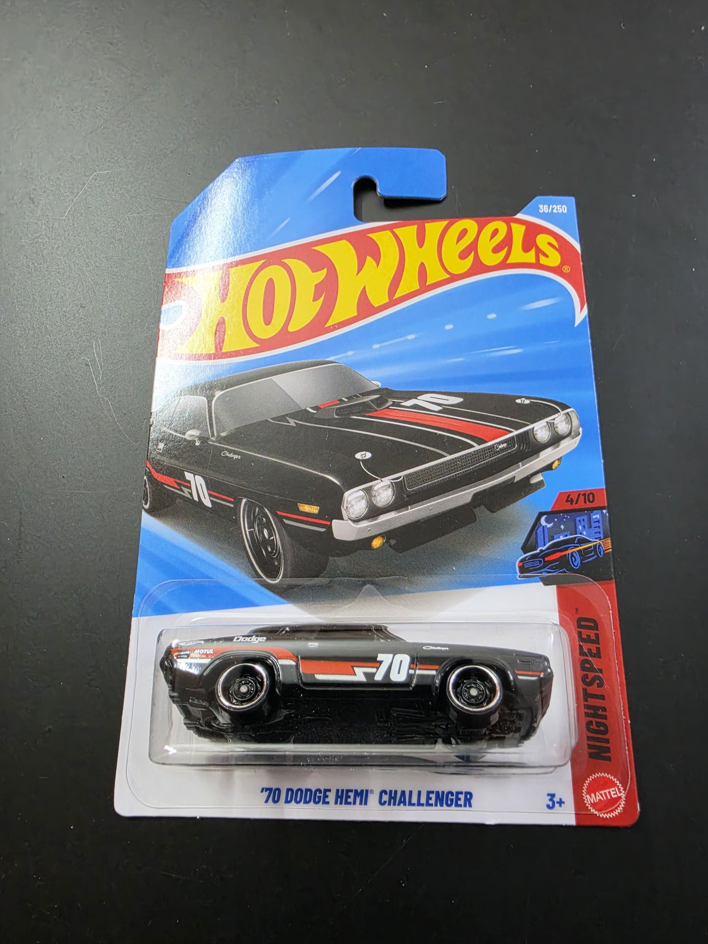 Hot Wheels Mainline G Case 2026: '70 Dodge Hemi Challenger (Black/Orange)