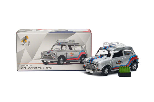 Tiny City Diecast Model Car 1:50 scale- Mini Cooper MK1 (Silver) MINI0023 - Zoomsters India