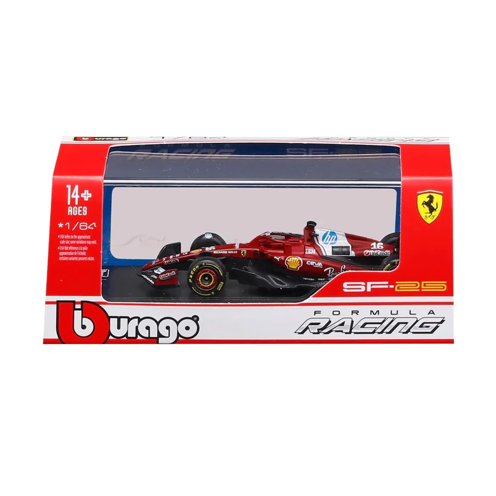 Bburago 1:64 Scale Model  :  Ferrari Formula 1 Racing SF-25 Lewis Hamilton 44