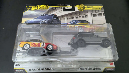 Hot Wheels Premium Team Transport 2026: 89 Porsche 944 Turbo and 2008 Porsche Cayenne