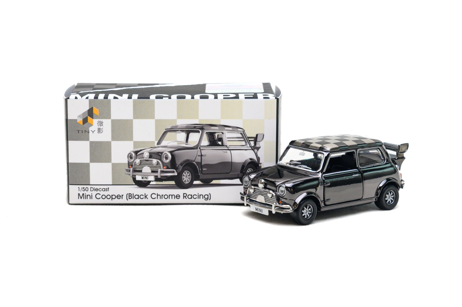 Tiny City Diecast Model Car 1:50 scale- Mini Cooper (Chrome Black) MINI0027 - Zoomsters India