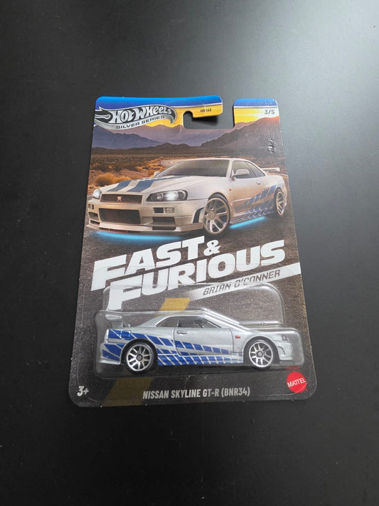 Hot Wheels Fast & Furious  Brian O'Conner (Silver Series ) : Nissan Skyline GT-R (BNR34) - Zoomsters India