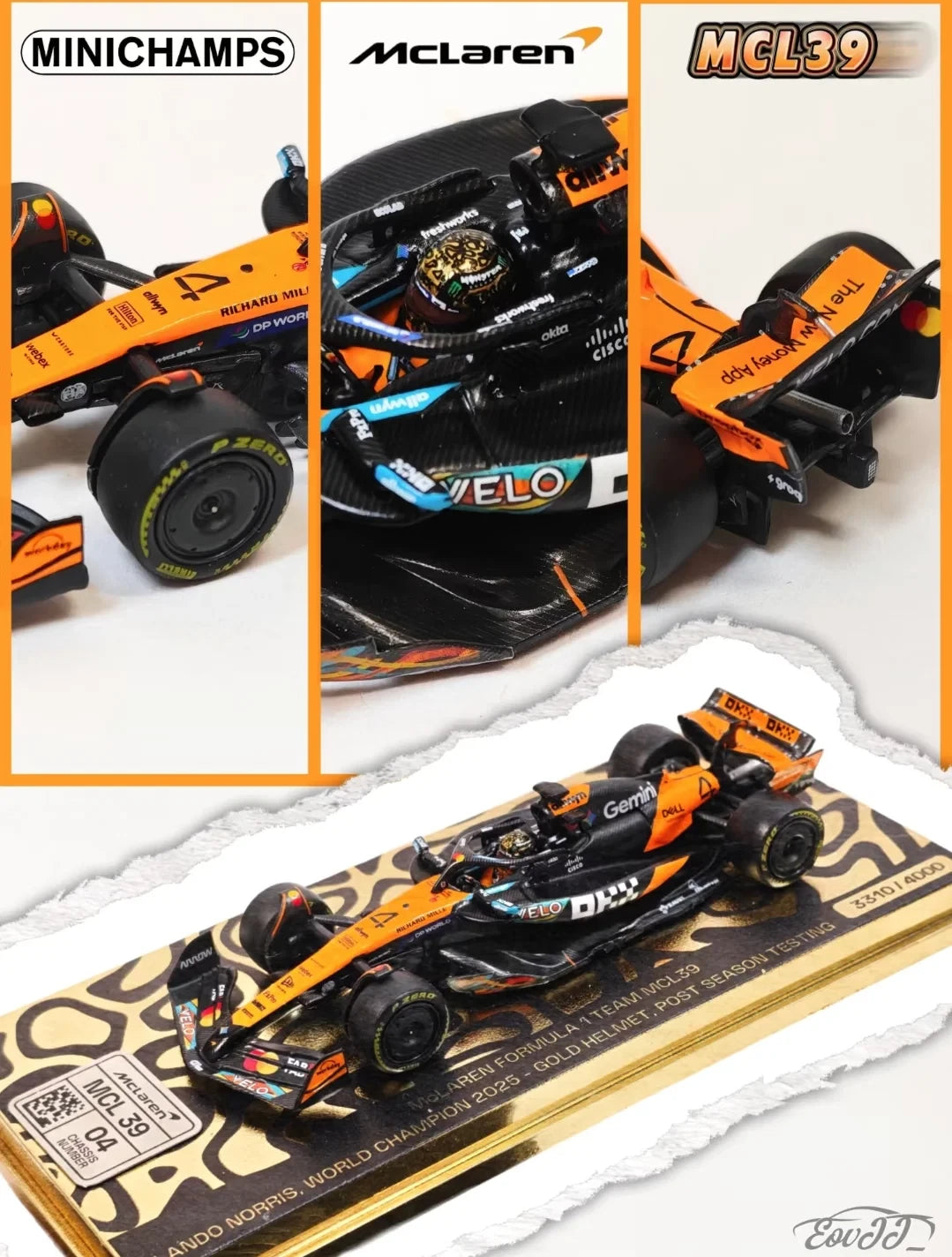 Mini Champs 64 : Minichamps 1/64 McLaren MCL39 Lando Norris Gold Helm Shenzhen Expo Exclusive